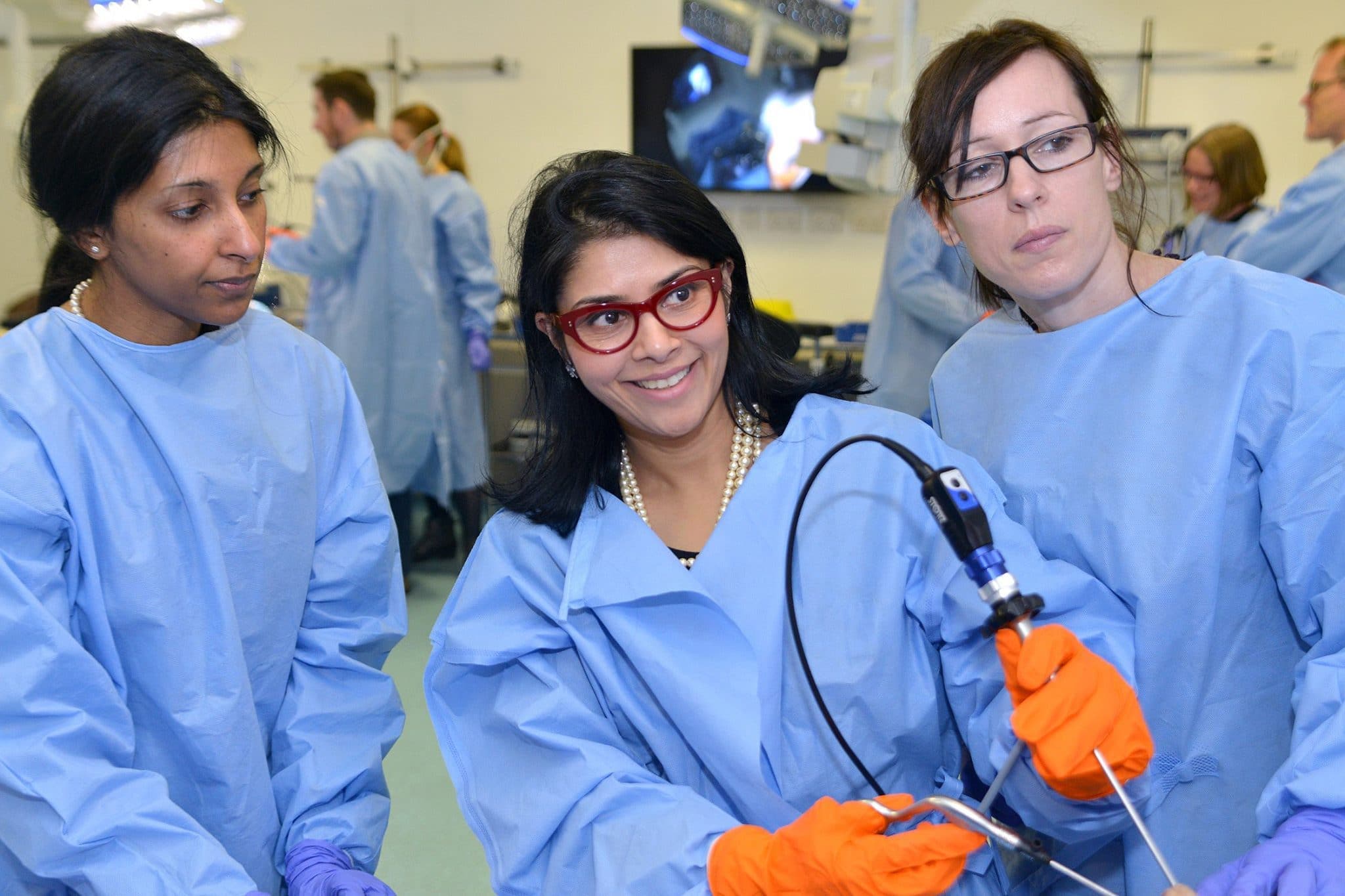 Dr Sabrina Shah-Desai teaching in a clinical training setting
